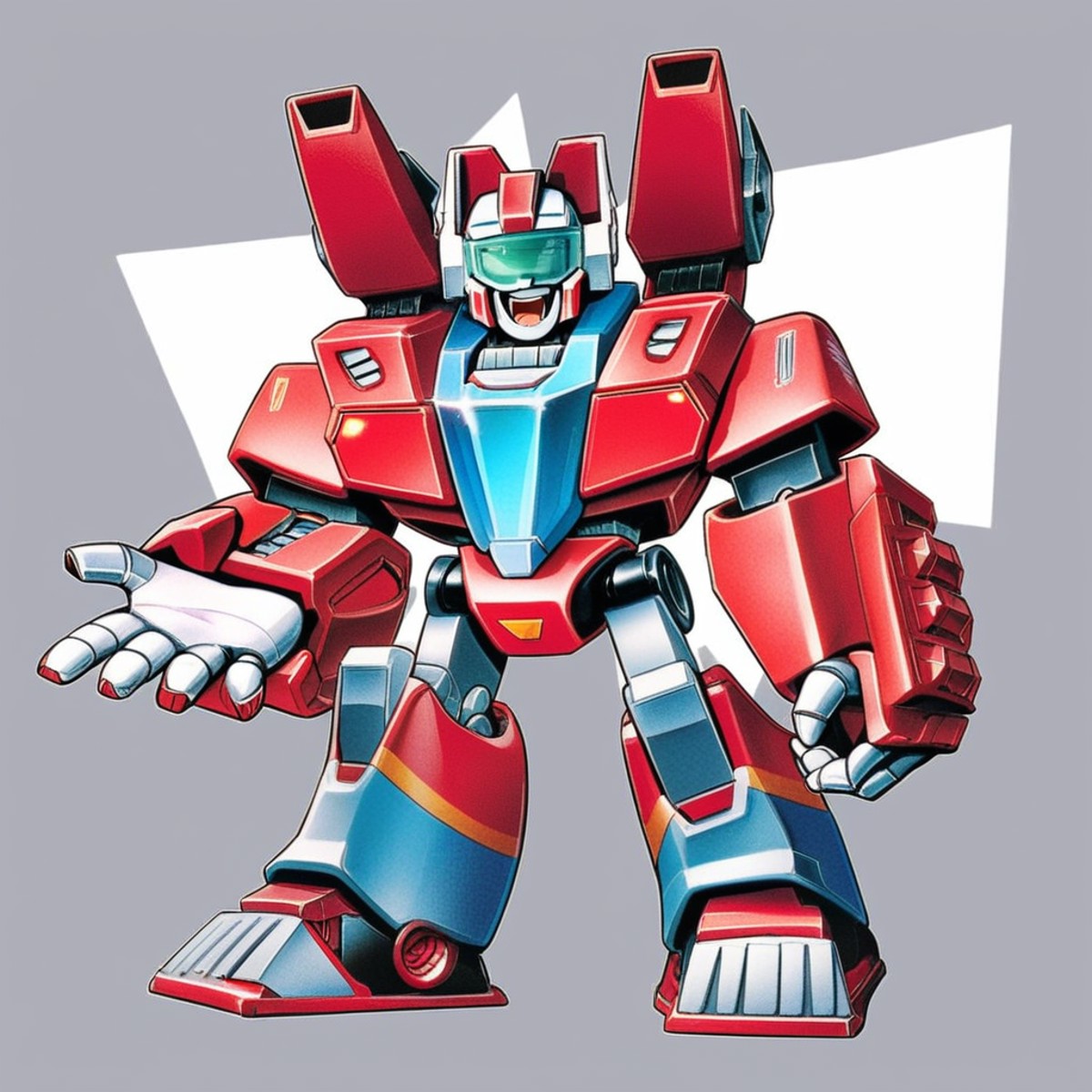 happy and cute rainbow robot, (Transformers:0.[2:5:0.5]), multicolor, color visor
score_8_up <lora:Transformers G1 Boxart:...